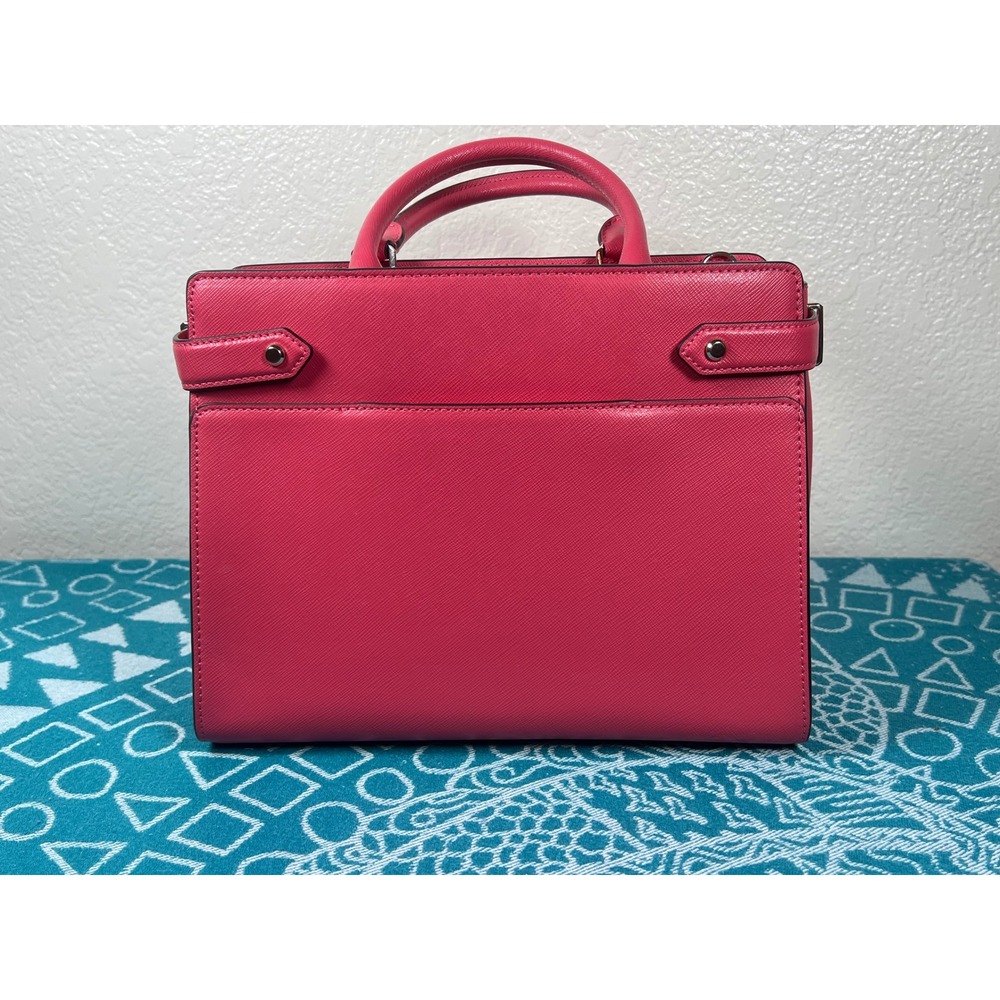 Kate Spade New York Satchel Crossbody Handbag Purse Coral PINK Safiano Leather - Picture 3 of 16